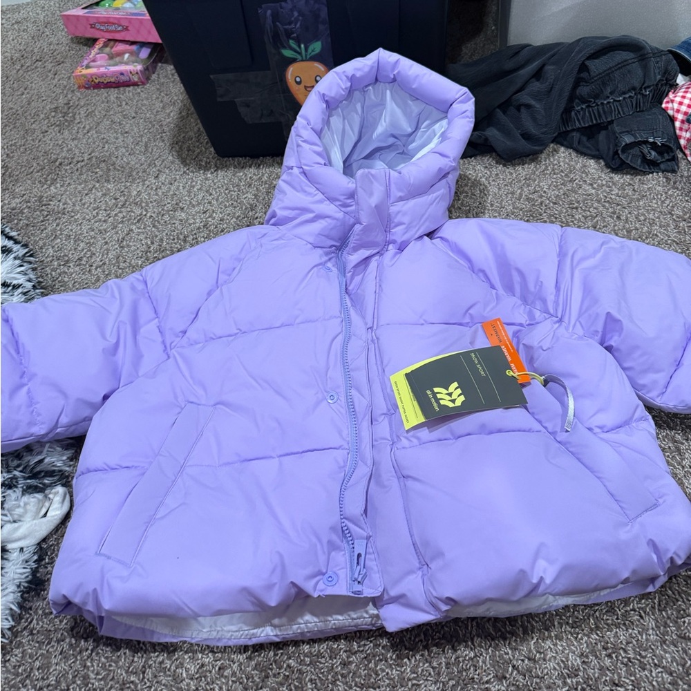 🥞Snow sport short Purple Puffer warm Jacket - Picture 1 of 16
